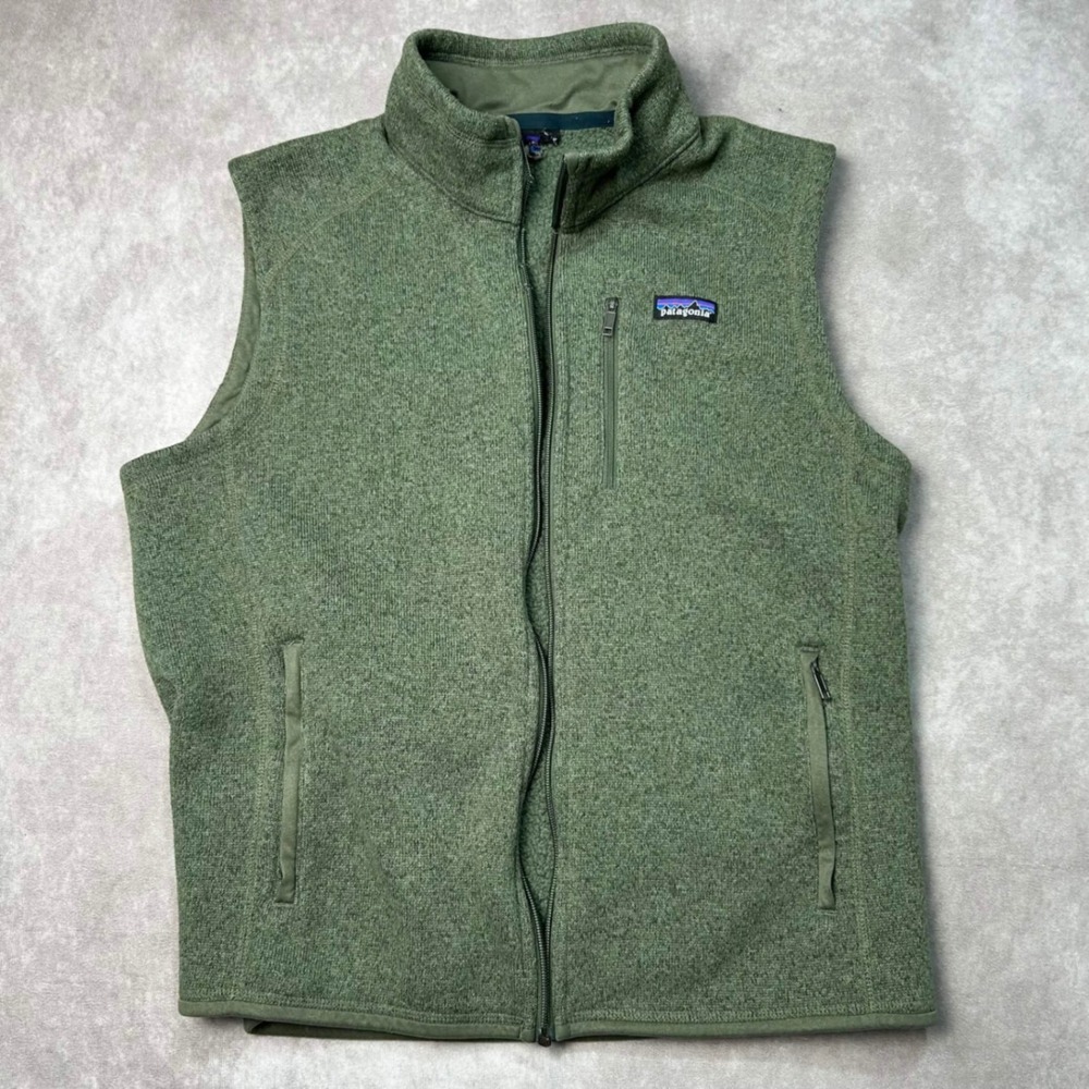 Patagonia Better Sweater Vest Womens Medium? Olive Green Full Zip Fleece READ*